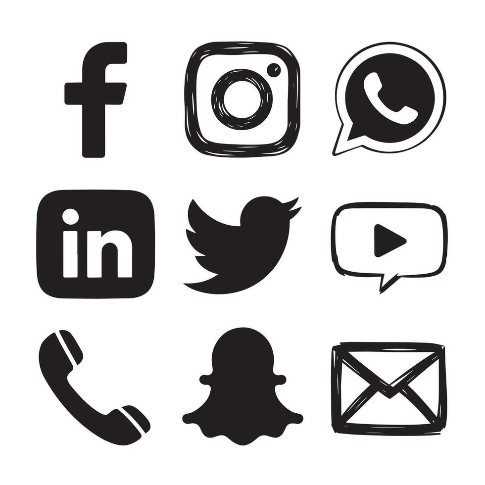 a black and white image of a social network icon vector