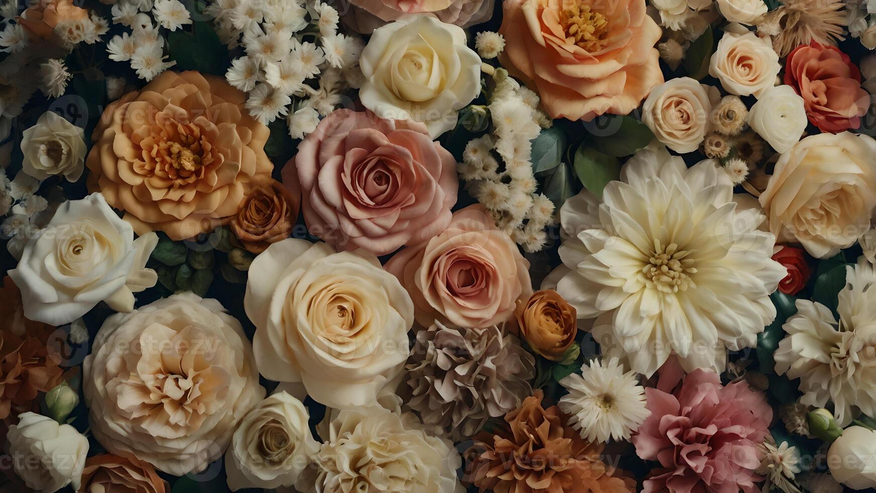 Vintage Style Artificial Flower Wall Decor photo