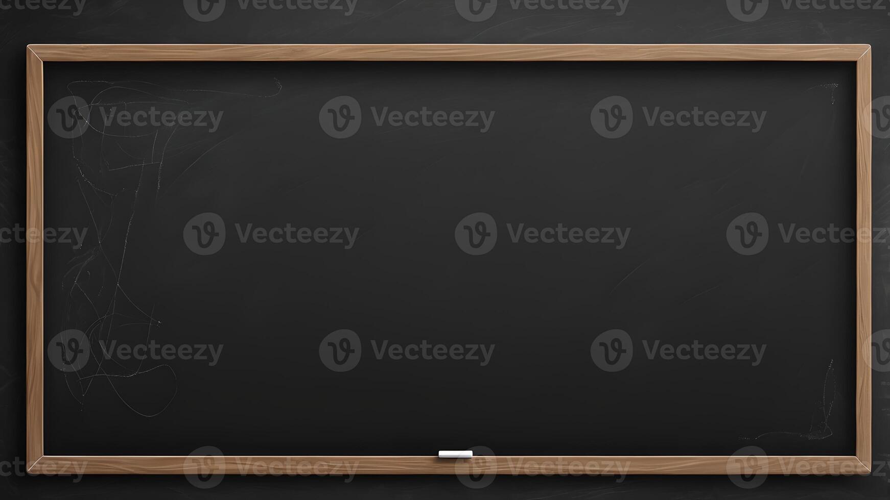Blank Chalkboard with Wooden Frame photo
