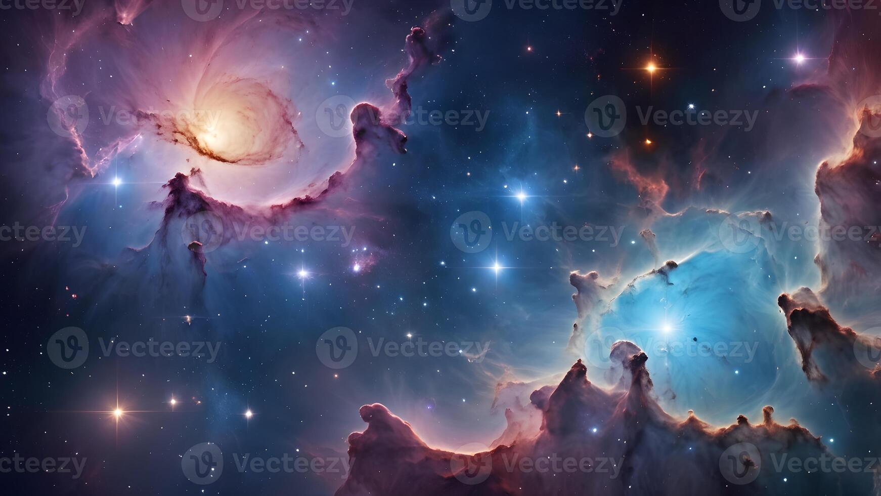 Cosmic Nebula and Galaxies in the Vast Expanse of Space photo