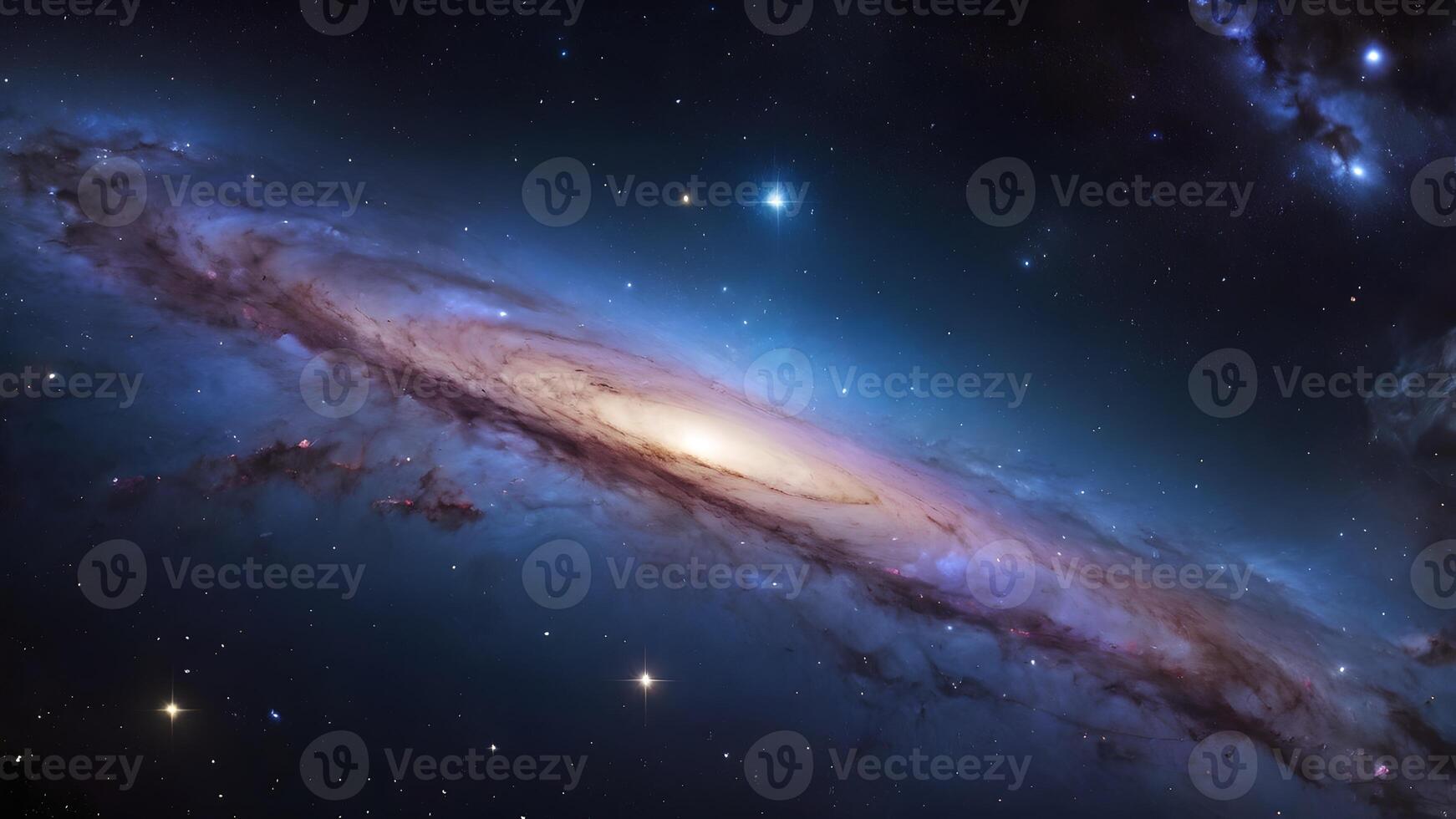 Night Sky With A Distant Galaxy And Stars photo