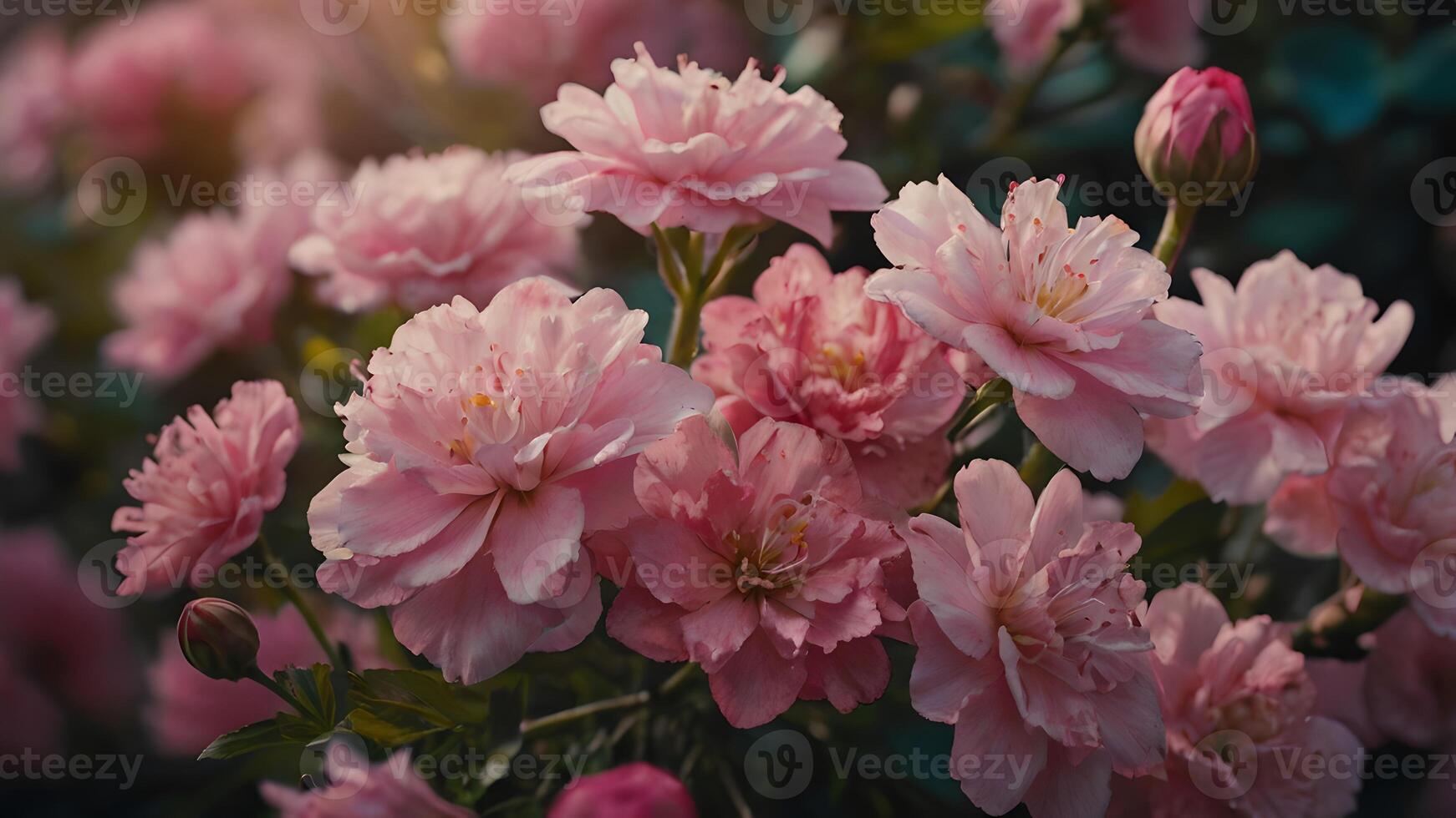 Delicate Pink Flowers Bloom in a Garden Setting photo