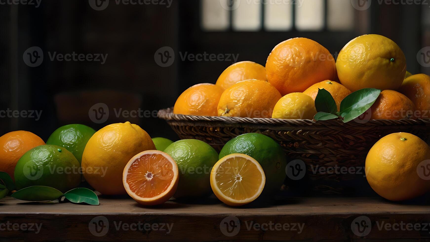 A Basket Full of Fresh and Juicy Citrus Fruits photo