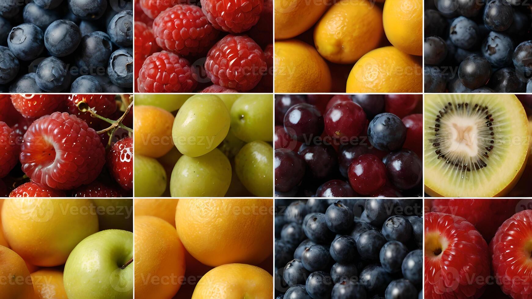 Colorful Fruit and Berry Collage photo