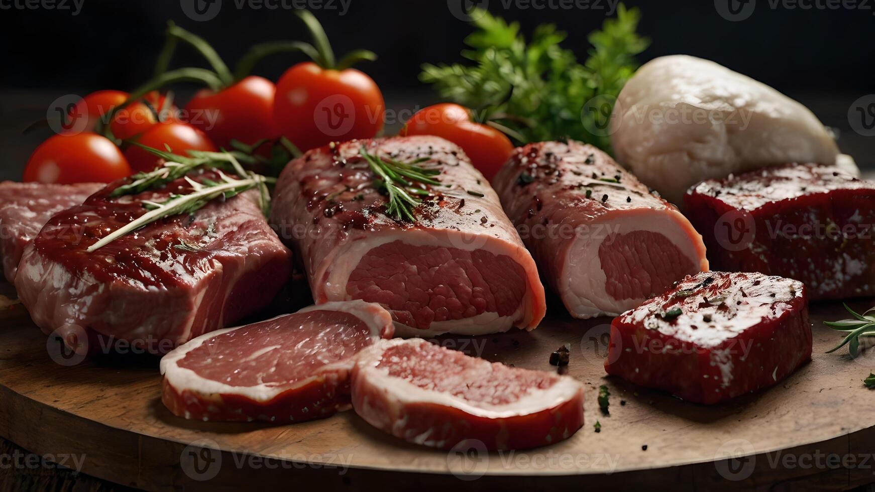 Assorted Raw Meats Ready for Grilling photo