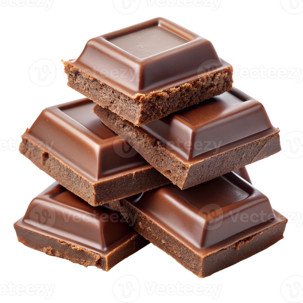 chocolate pieces isolated on a transparent background png