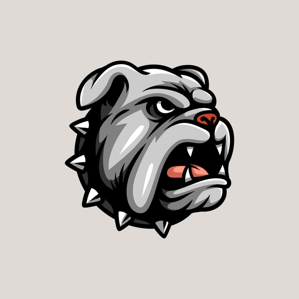 angry dog bulldog line art style sketch classic vintage design illustration vector