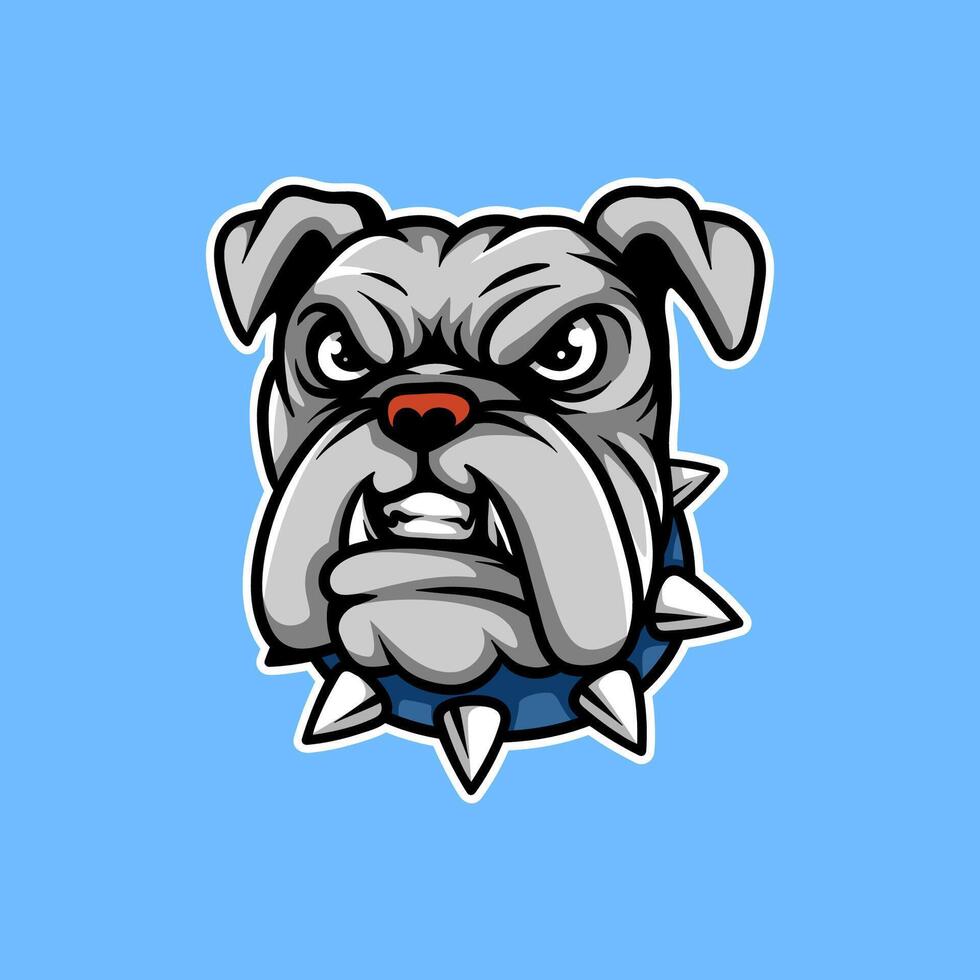 angry dog bulldog worker line art style sketch classic vintage design illustration vector