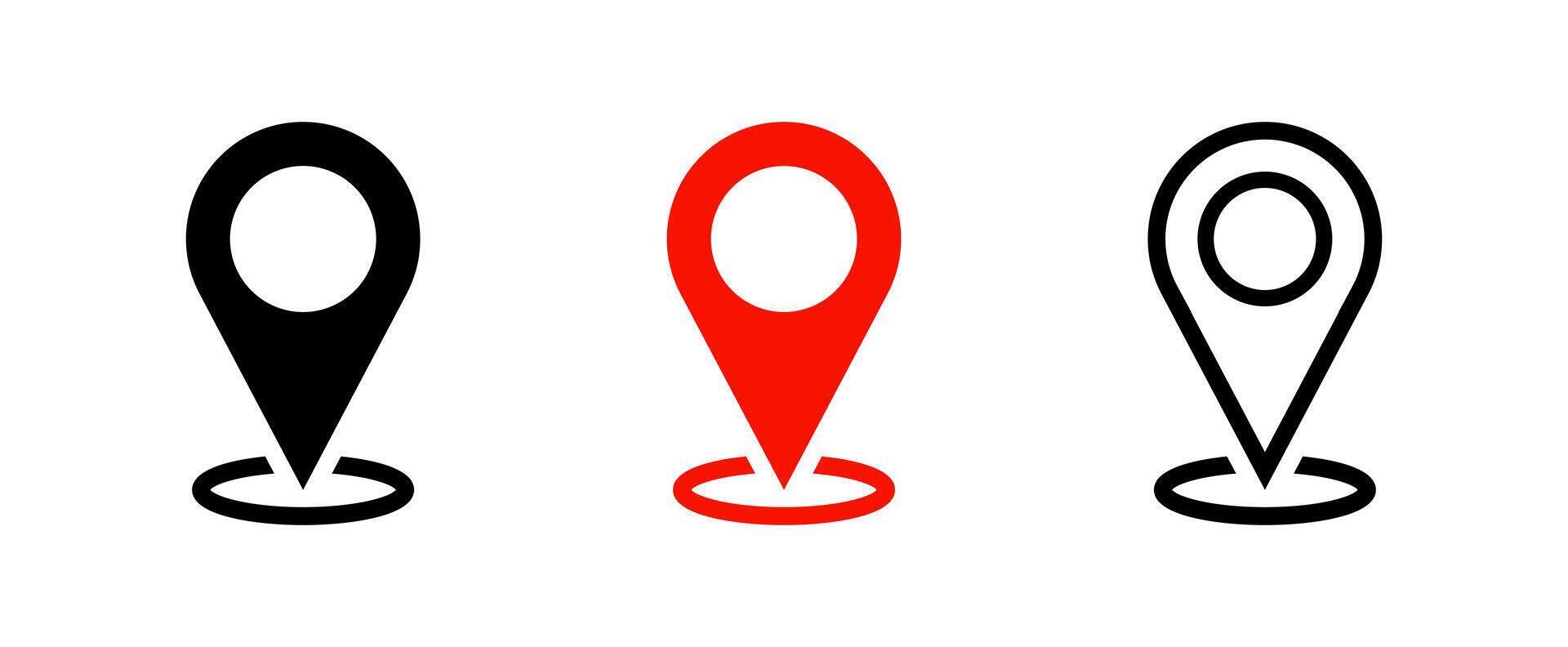 Map pointers. isolated elements. Location navigation icon. outline illustration. Geo location point. EPS 10 vector
