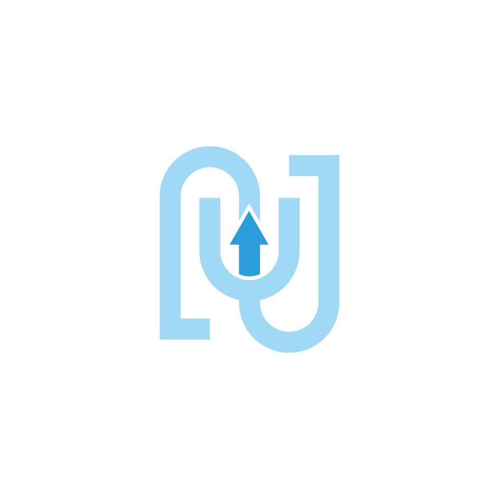 letter un arrow up simple geometric linear logo vector