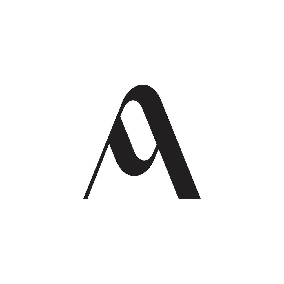 letter qa simple linked curves black logo vector