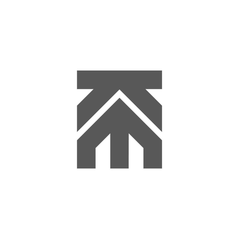 letter m home building protector symbol vector