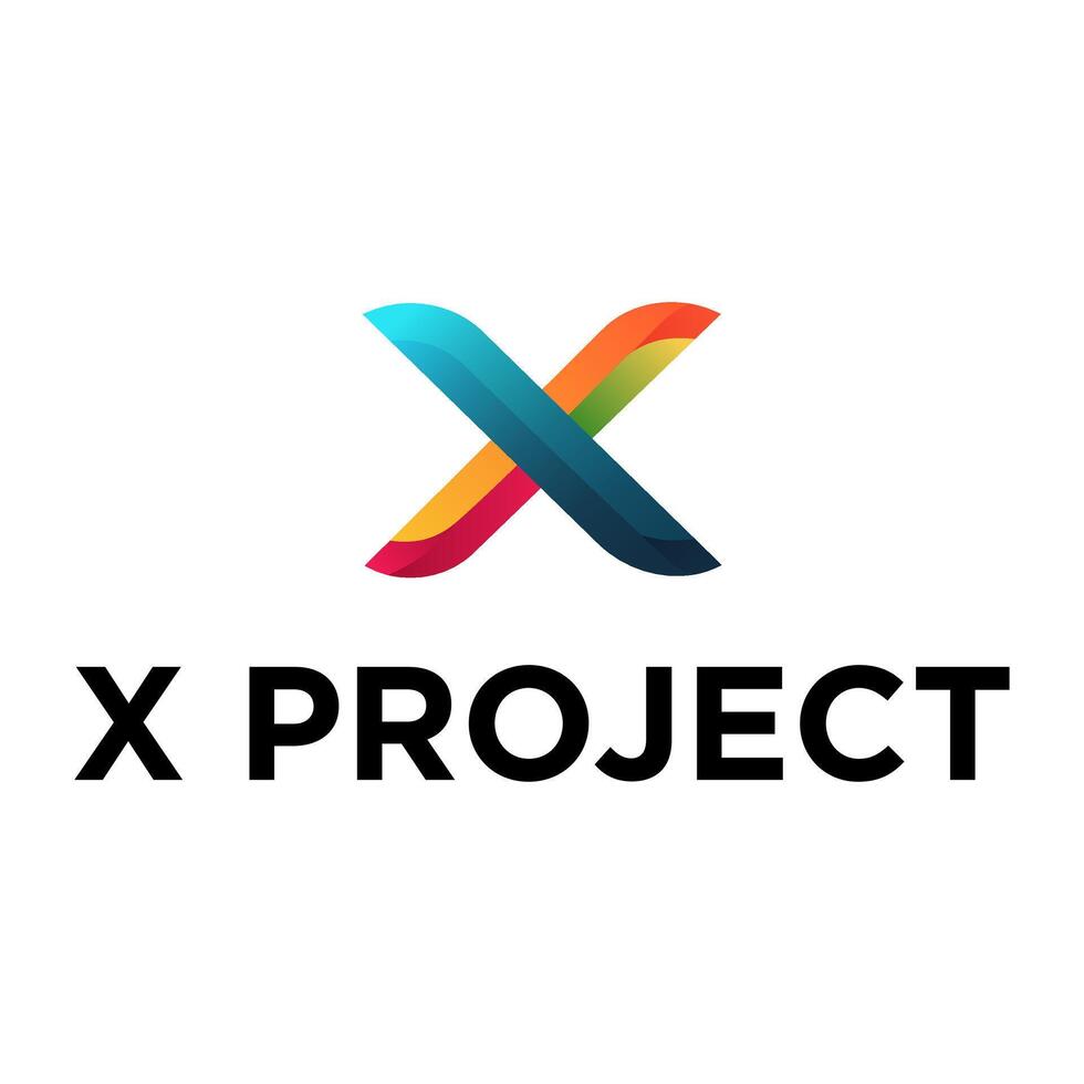 Colorful X Project Logo with Vibrant Gradient and Sharp Details vector