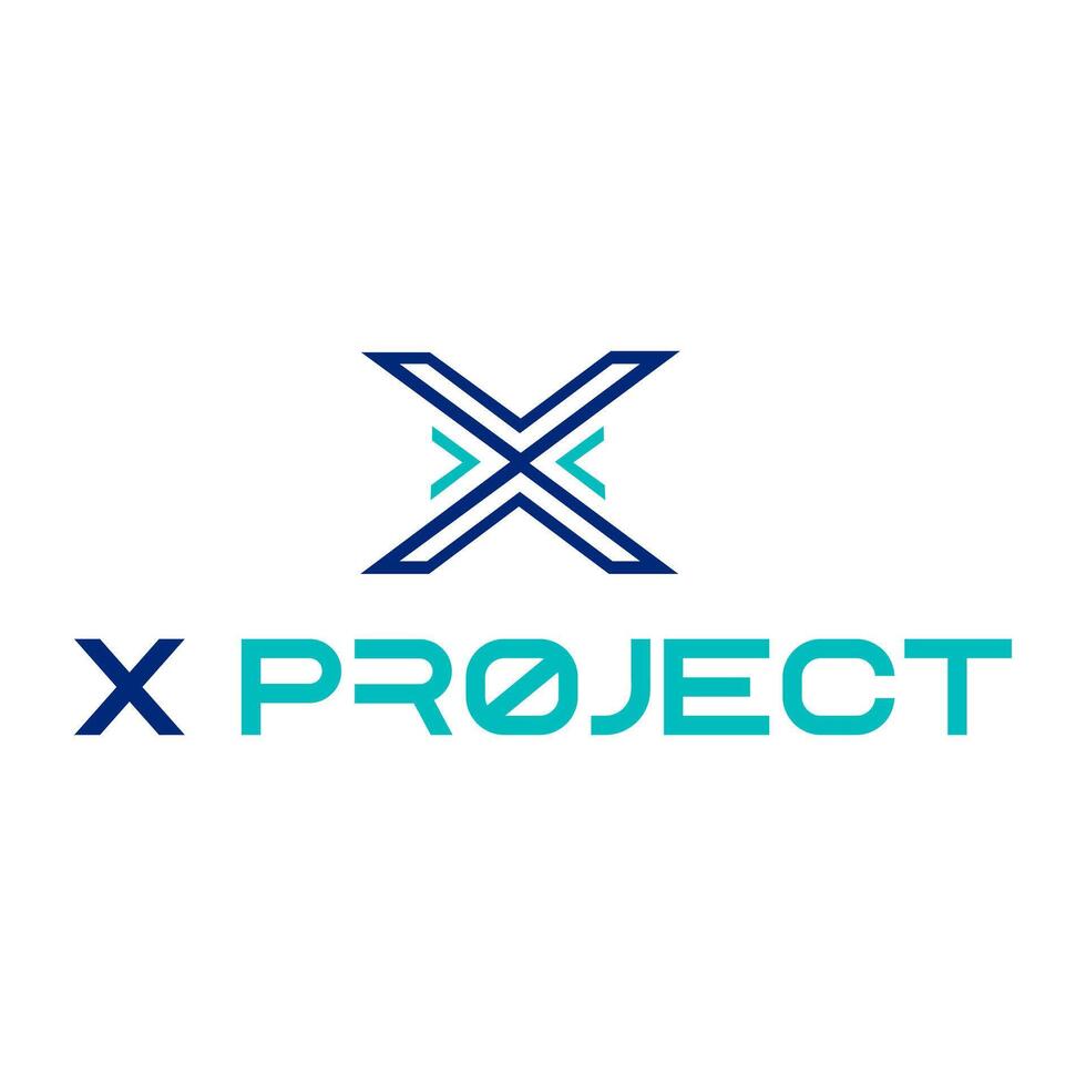 Innovative X Project Logo with Hexagonal Icon and Sharp Details vector