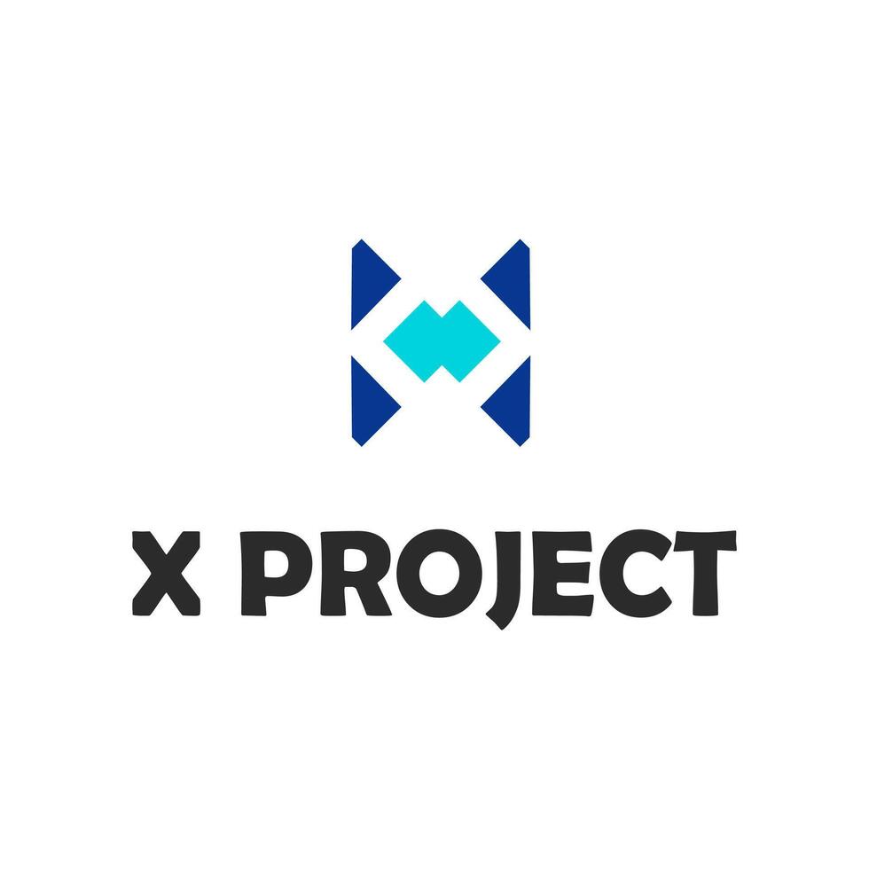 Sleek X Project Logo with Bold Circular Stroke and Gradient vector