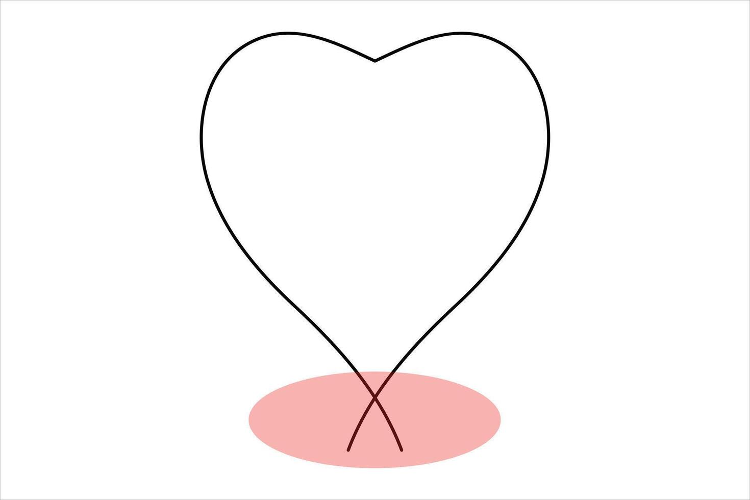 Simple elegant heart in a continuous line vector
