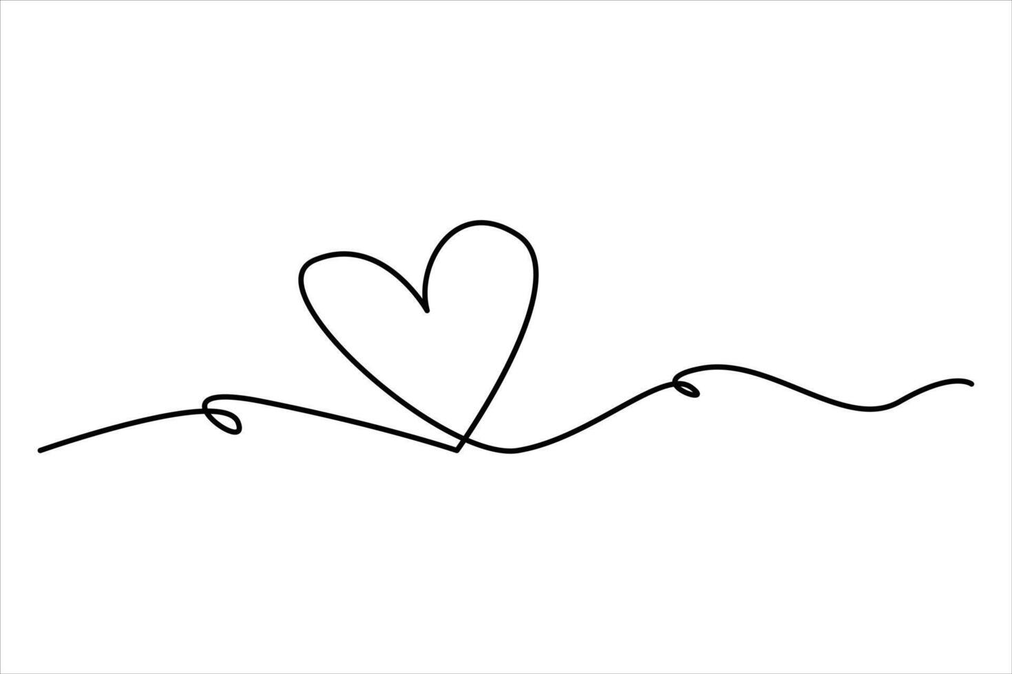 Clean heart line drawing for designers vector