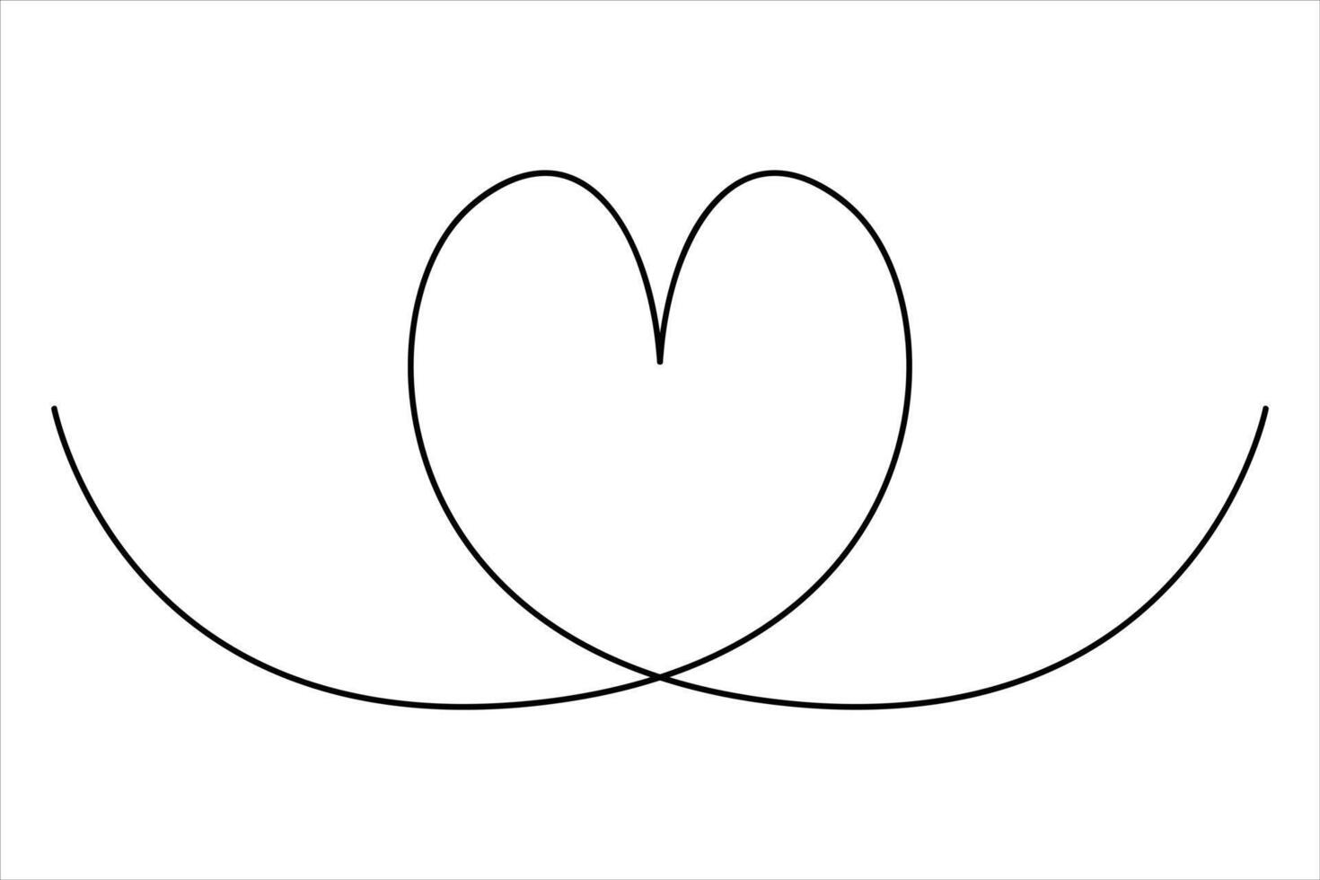 Simple heart symbol in one continuous line vector