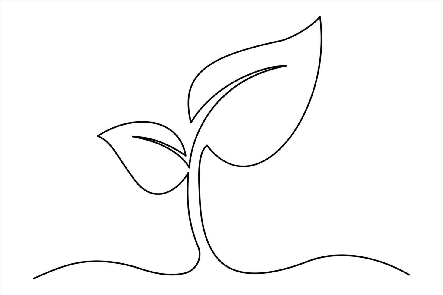Stylish continuous one-line plant growth art a minimalist approach to botanical illustrations vector