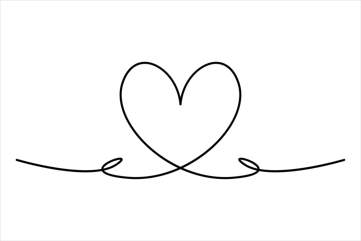 Simple and elegant one line heart design vector