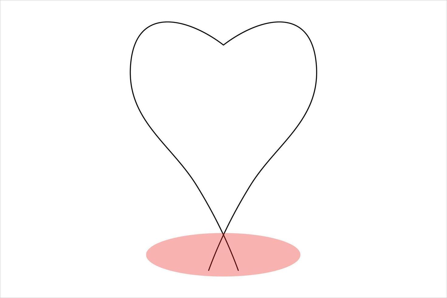 Flowing line art heart art illustration vector