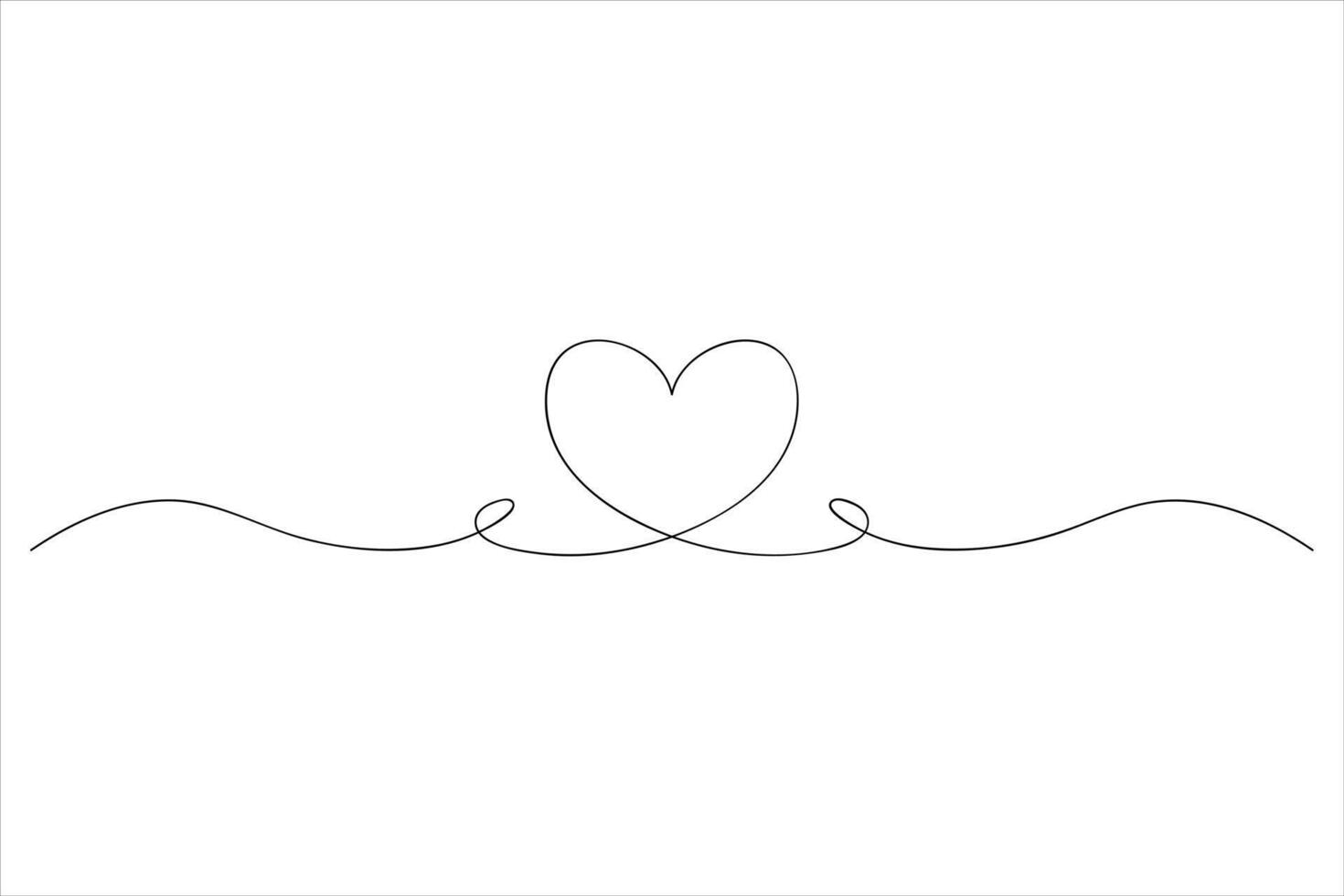 Clean continuous heart line drawing vector