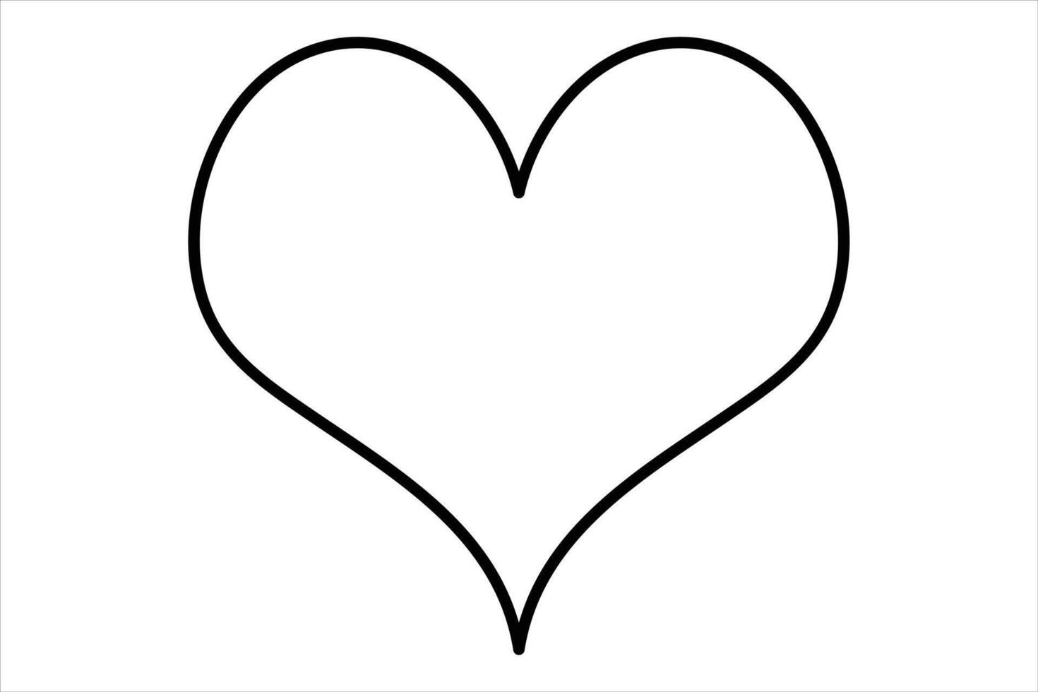 Simple line art heart illustration vector