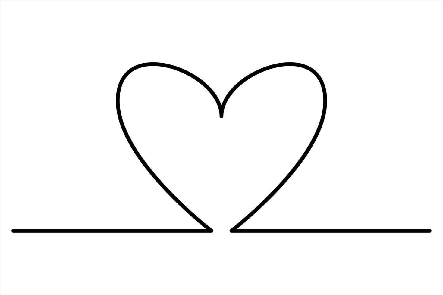 Modern love heart line art design vector