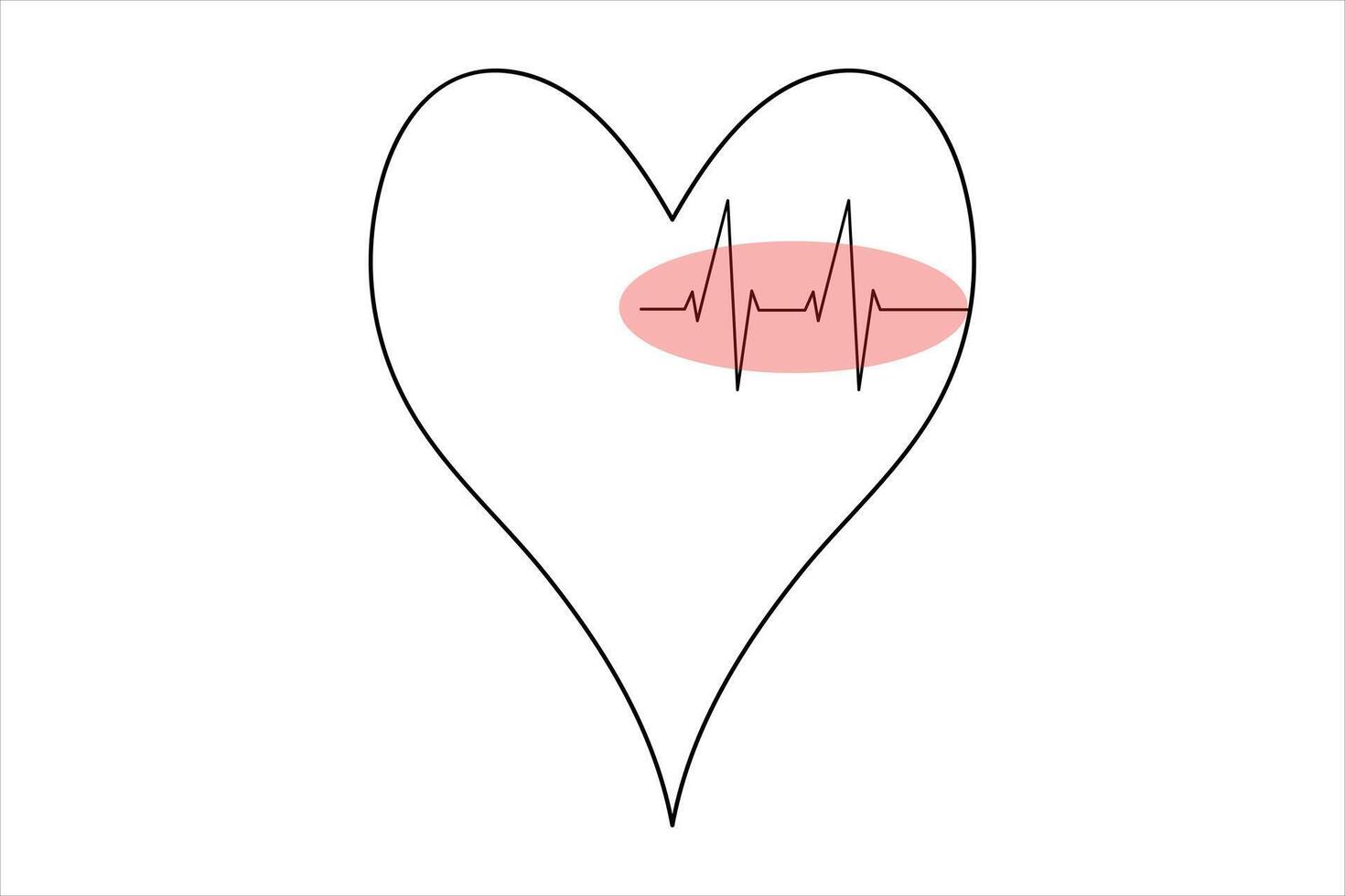 Continuous heart outline illustration vector