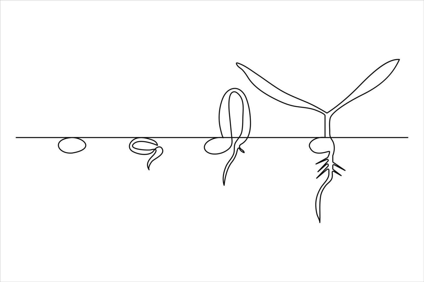 Minimalist continuous line illustration of plant growth a celebration of nature simplicity vector