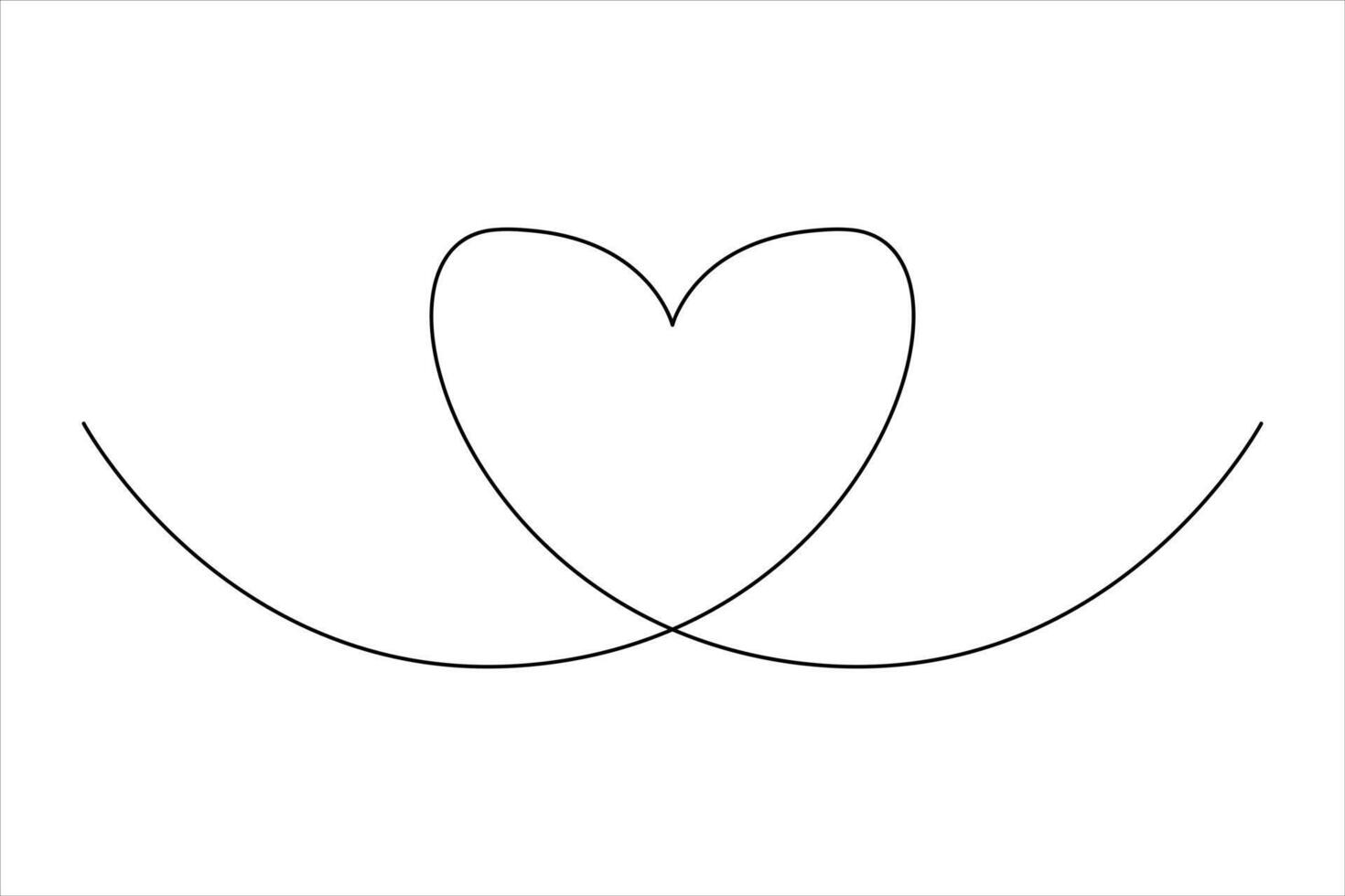 Modern minimalist one line heart design vector