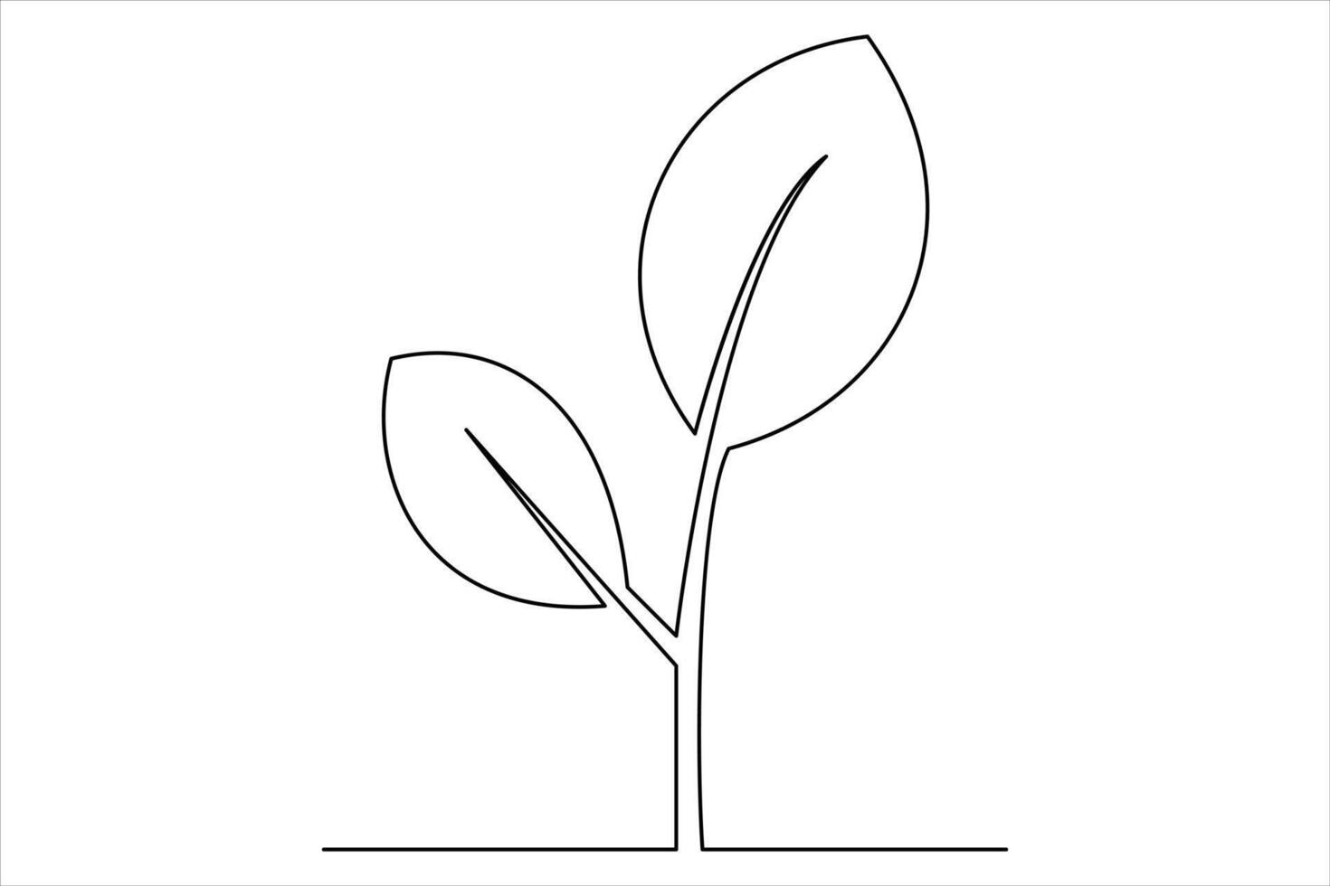 Graceful continuous line growth plant outline a minimalist approach to nature art vector