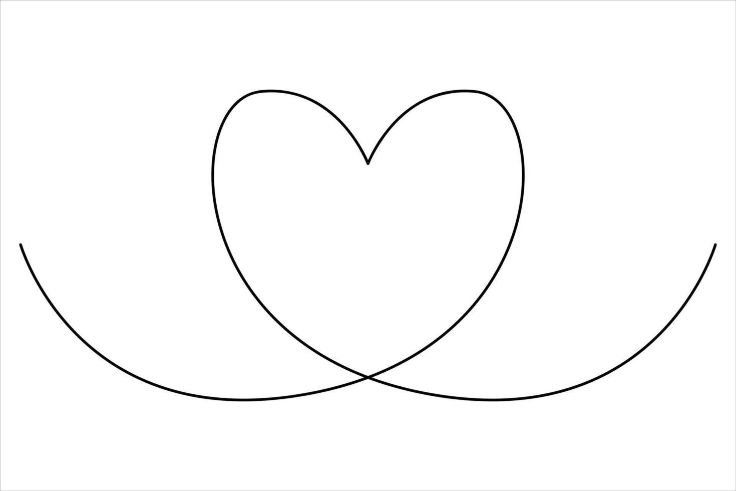 Abstract love heart line art vector