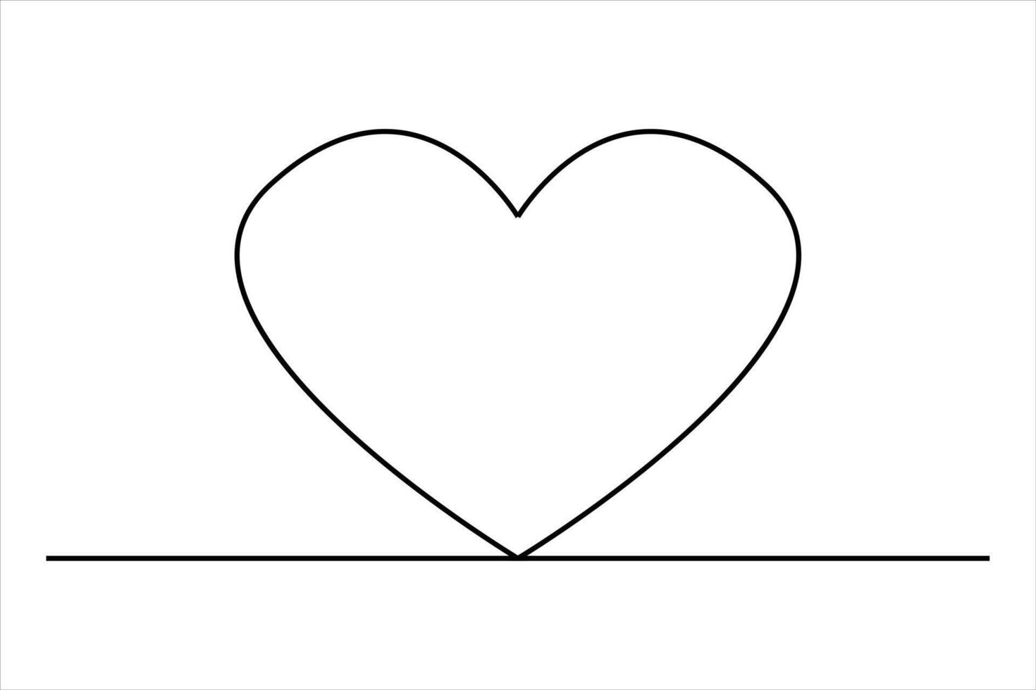Clean continuous heart line art drawing vector