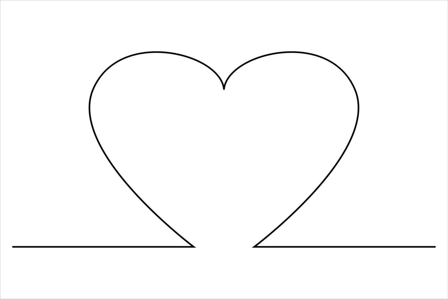 One-line heart art for designs vector