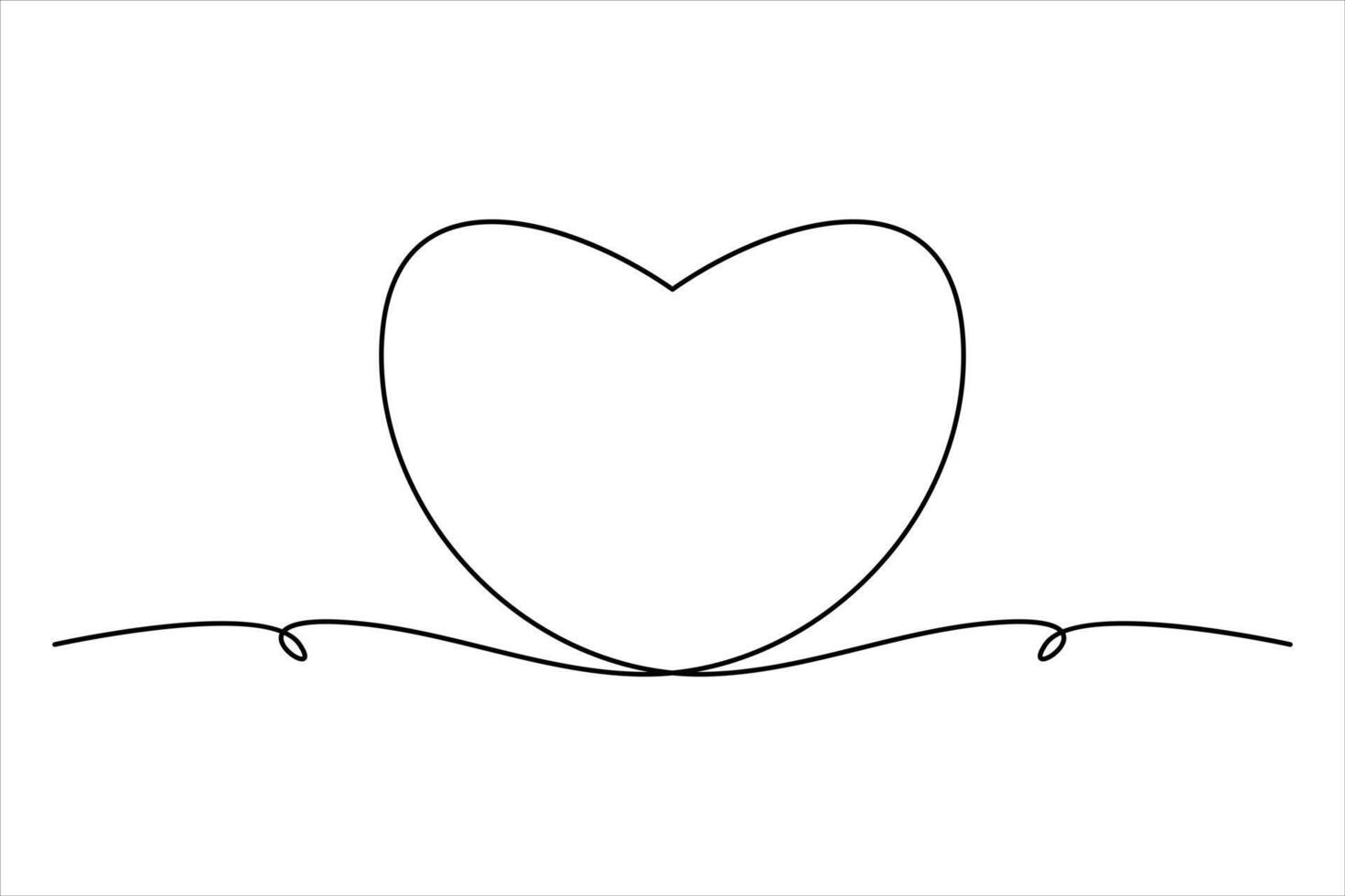 Contemporary single line heart drawing vector