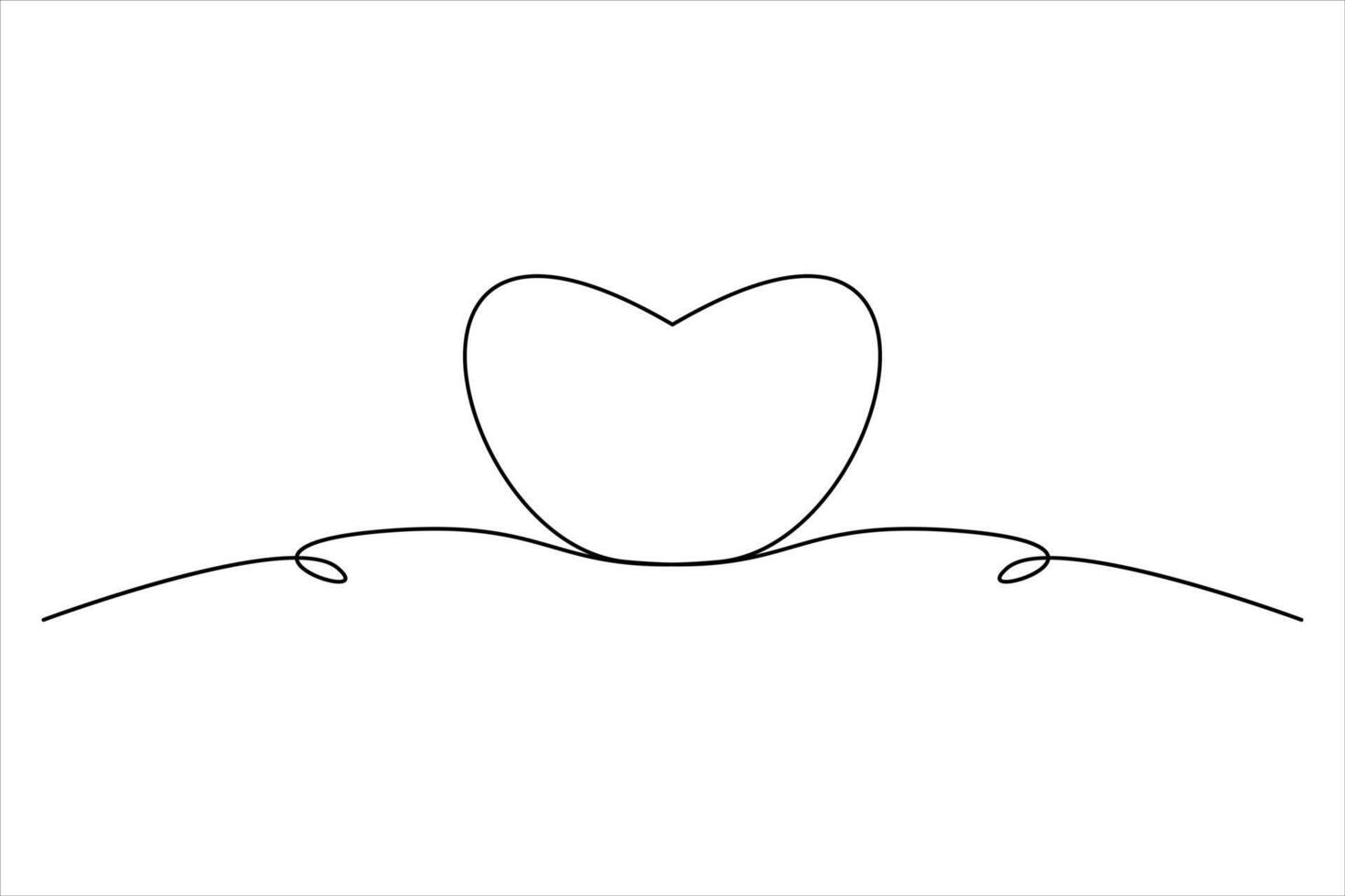 Creative one line heart outline illustration vector