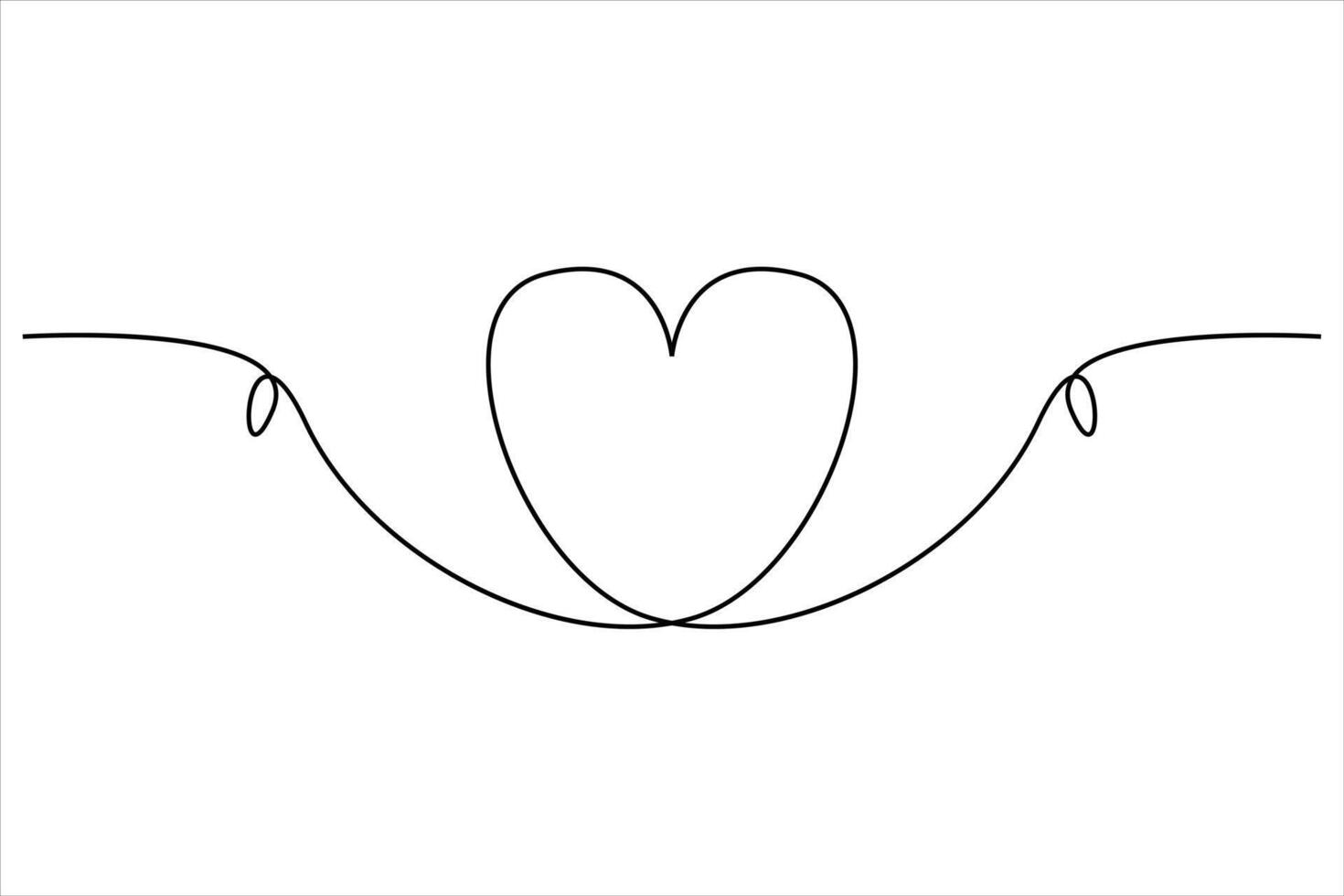 One stroke heart sketch design vector
