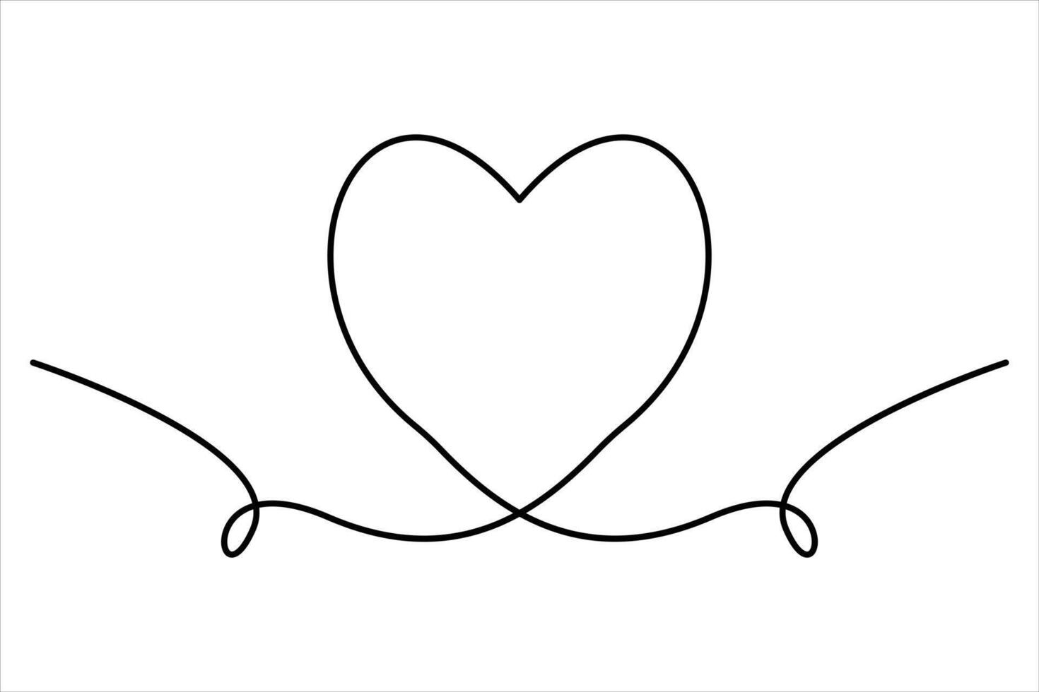 Elegant heart design in continuous Line vector