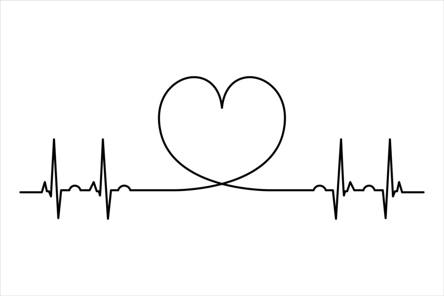 Abstract line art heart icon vector