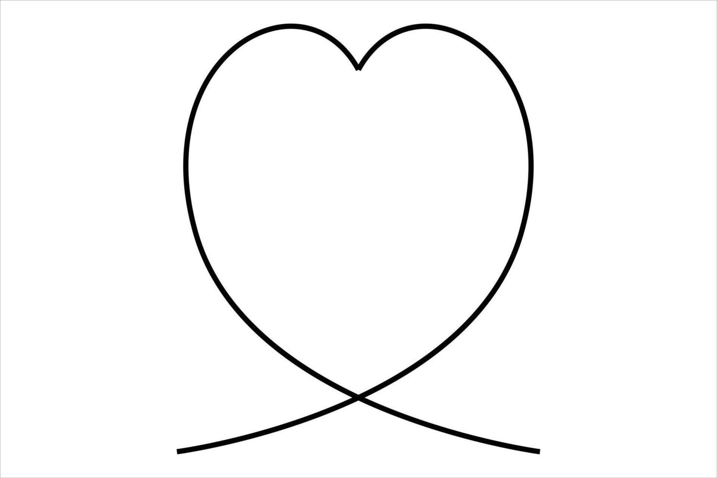 Single stroke heart drawing vector