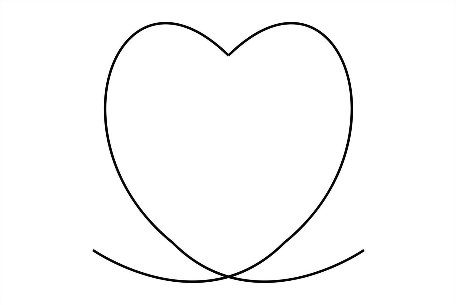 Simple line art heart illustration vector