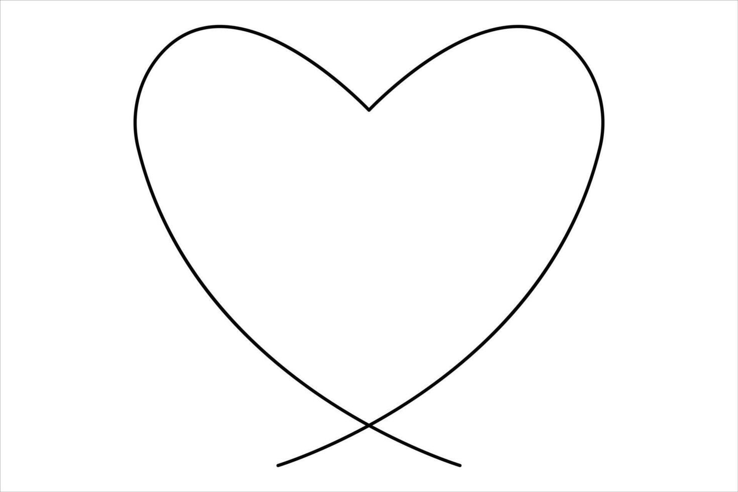Single line heart symbol artwork vector