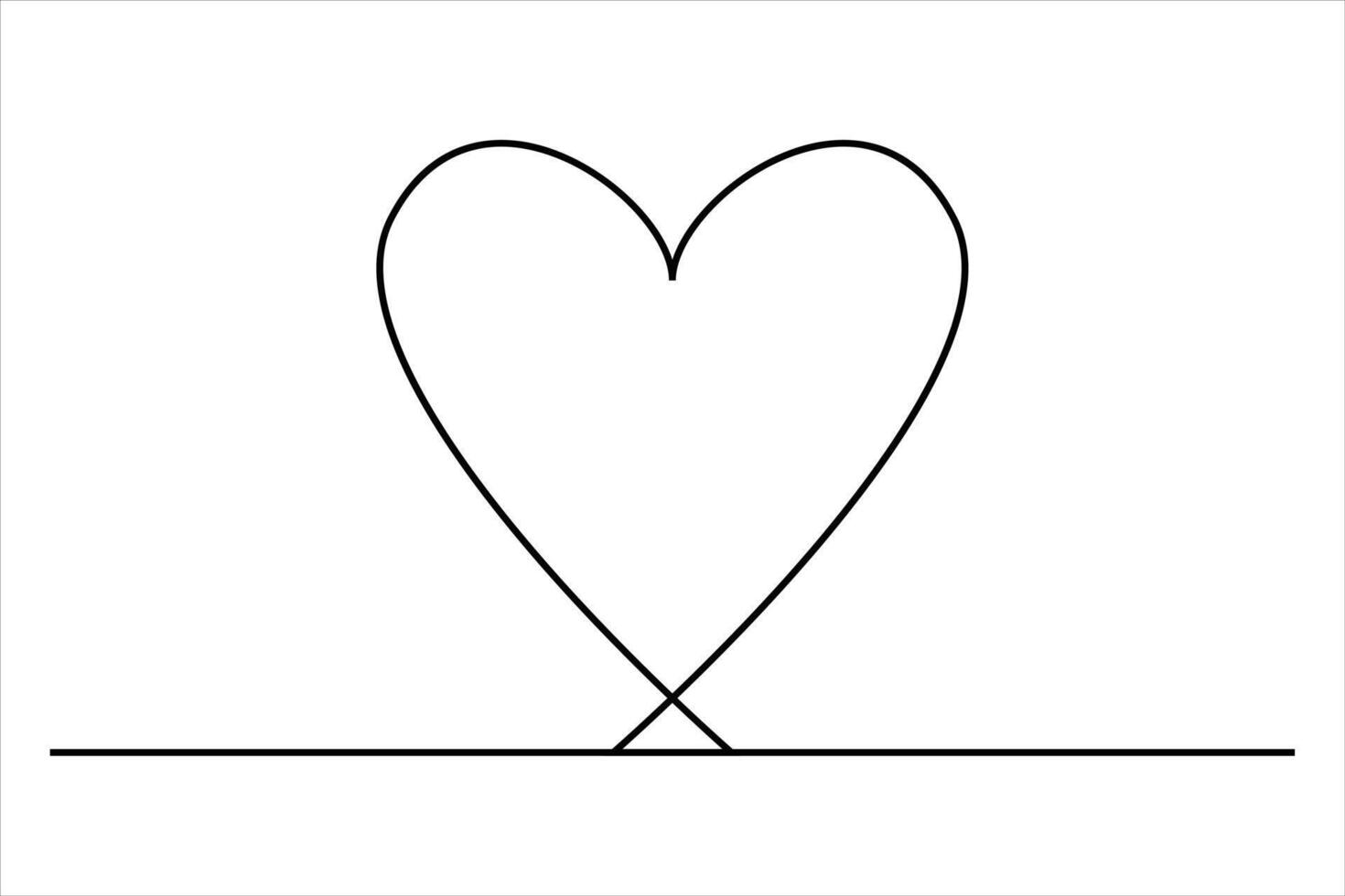 Sleek single line heart artwork vector