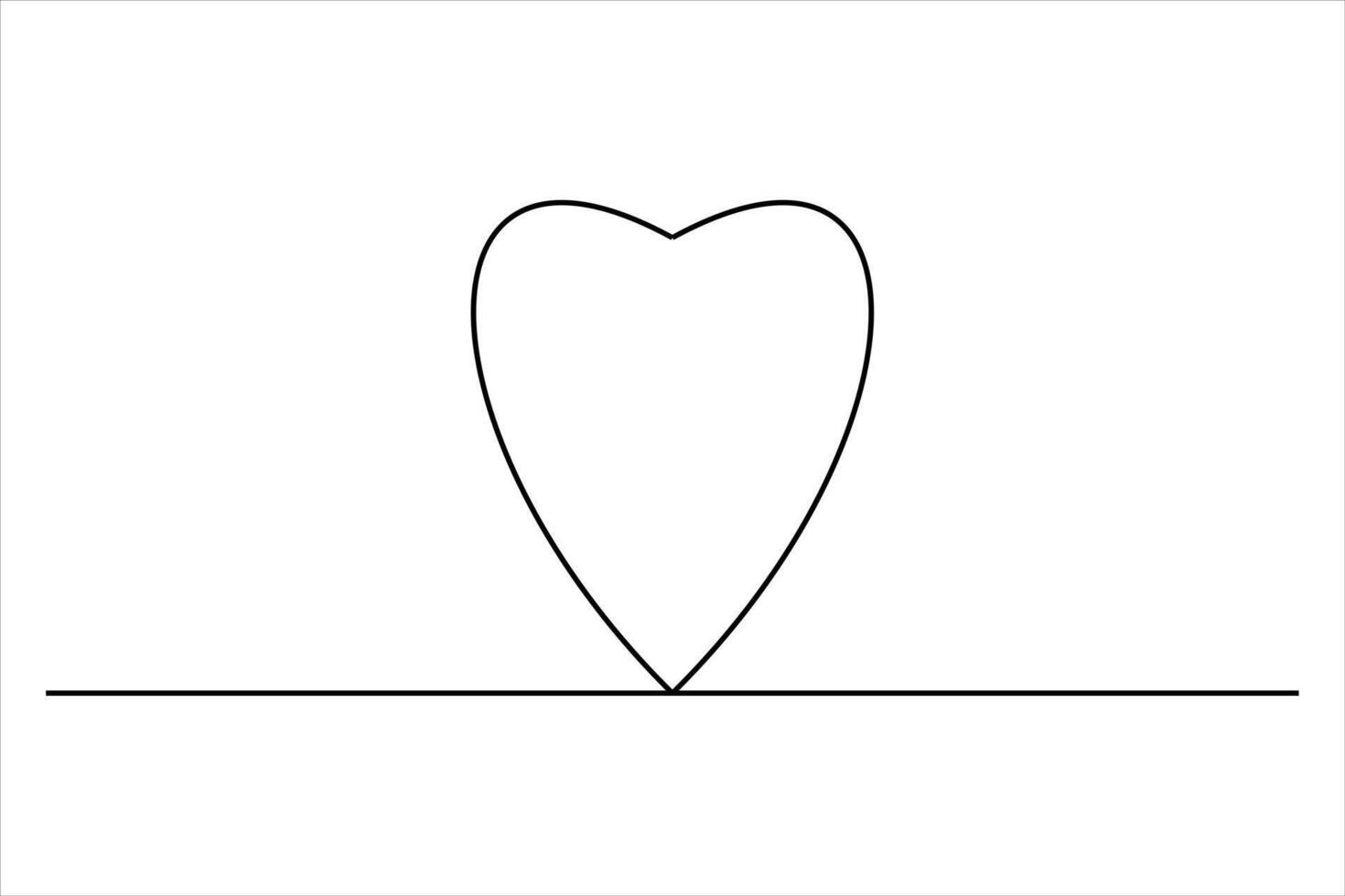 Minimal heart line drawing vector