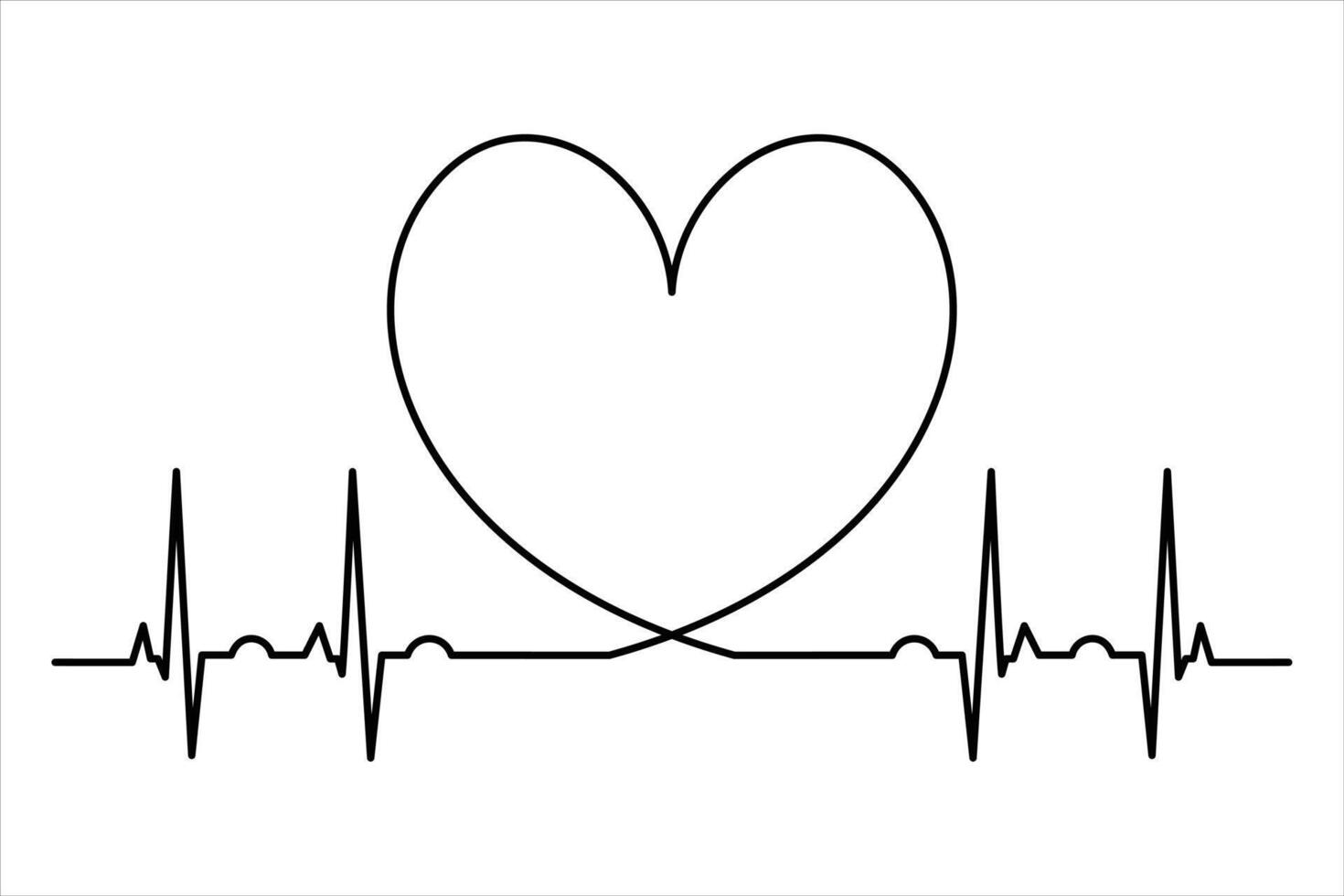 Flowing line heart symbol art illustraion vector