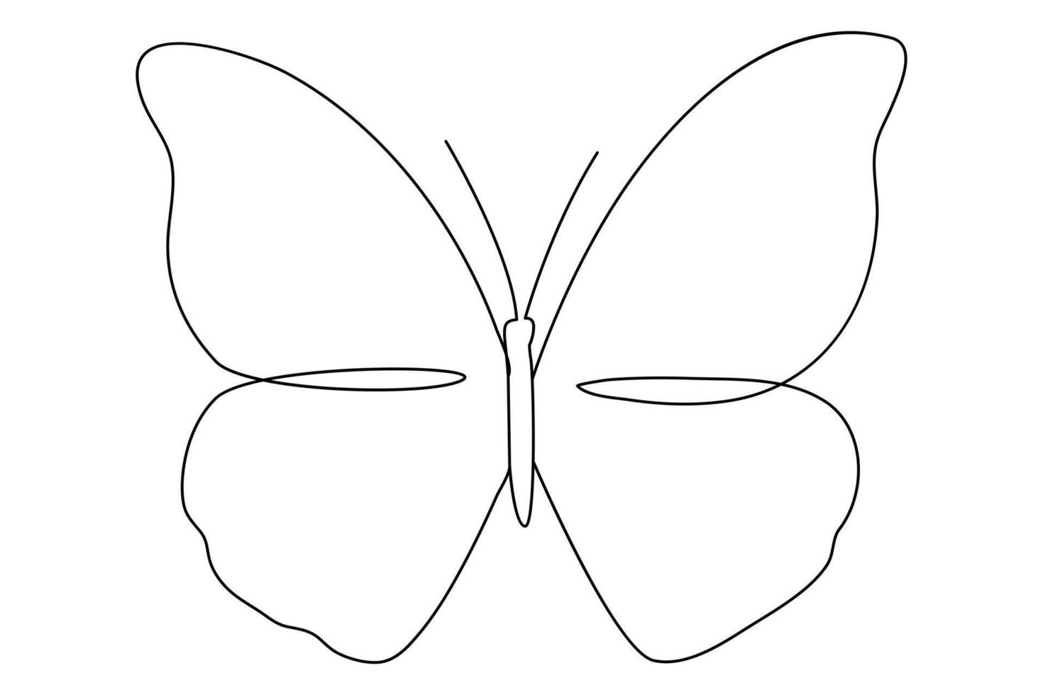 Stylish one line butterfly drawing for eco-friendly and nature projects vector