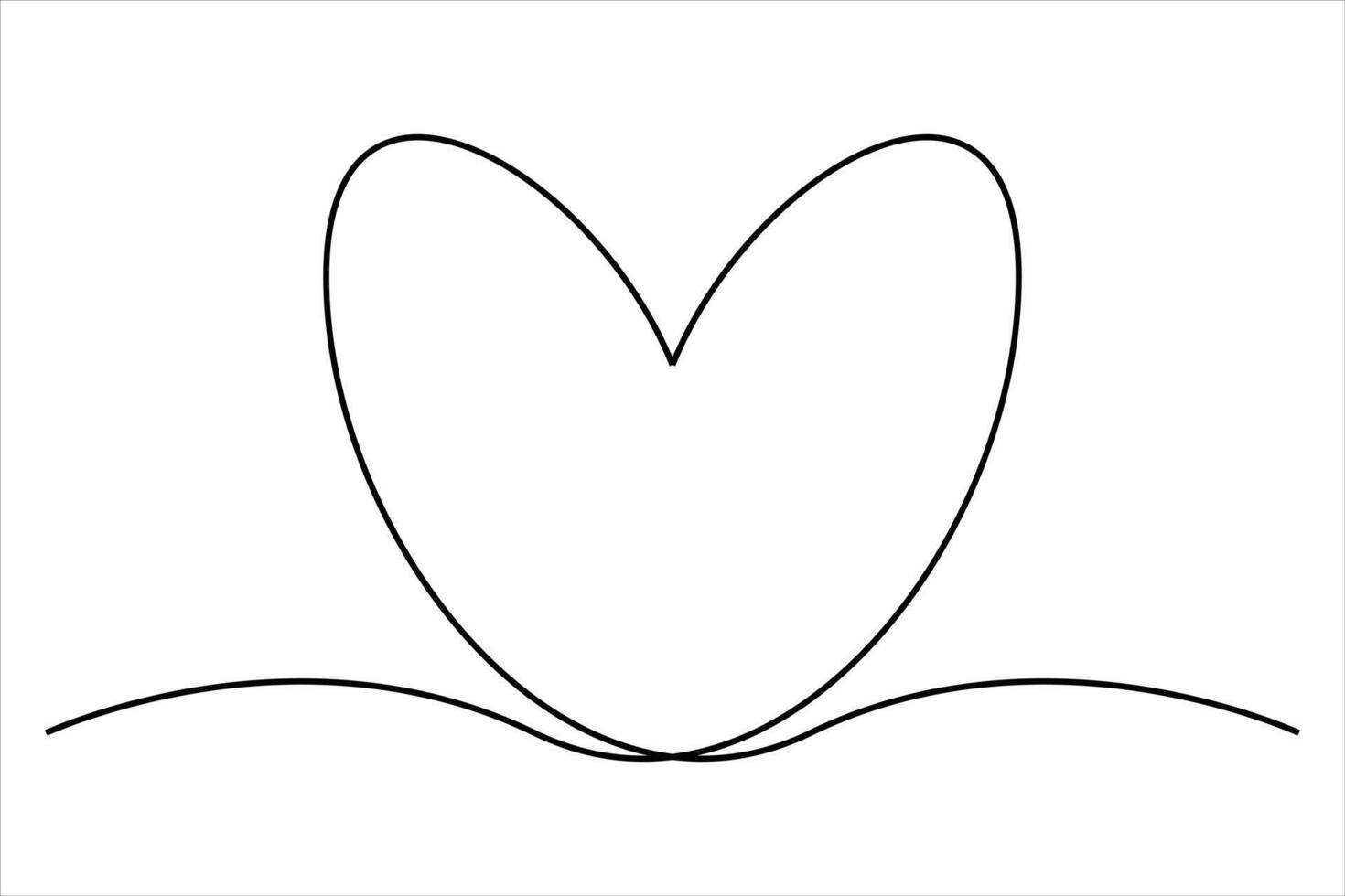 Love in motion - continuous line heart vector