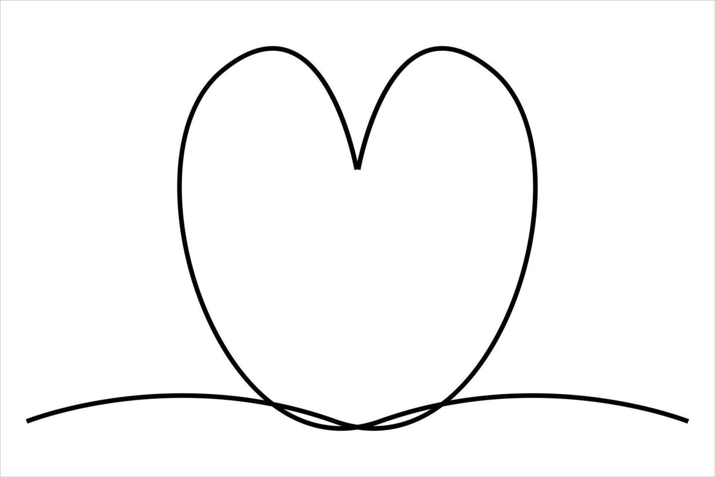 Elegant single line heart design vector
