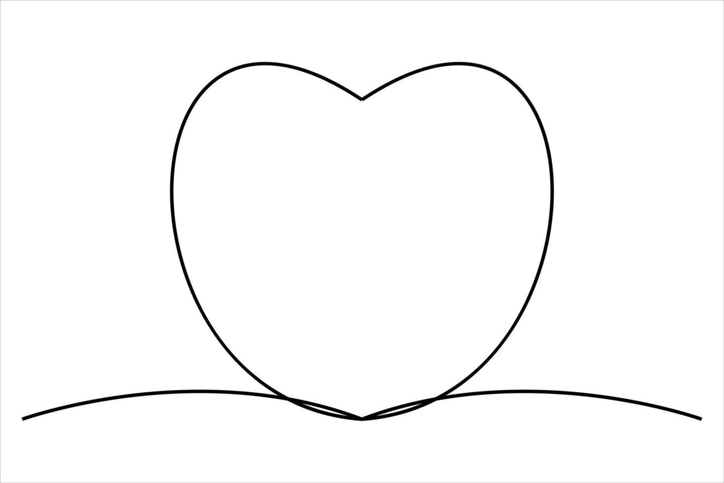 Abstract single line heart art vector
